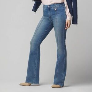 WHBM High-Rise Everyday Soft Bootcut Tab Jeans Size 12 Diamond Original